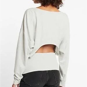 Crew Neck Back Cutout Sweatshirt